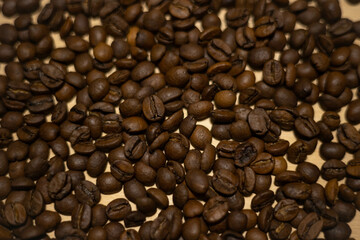 Сoffee beans background. Coffee beans close up.