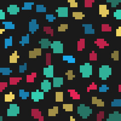 Set line Korean lantern, Kimono, hat and food tokpokki on seamless pattern. Vector