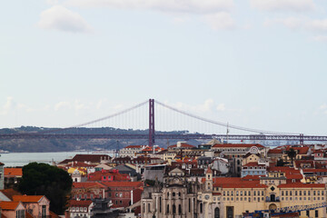 Fototapeta na wymiar vista del puente 25 de abril