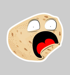 A potato that is terrified