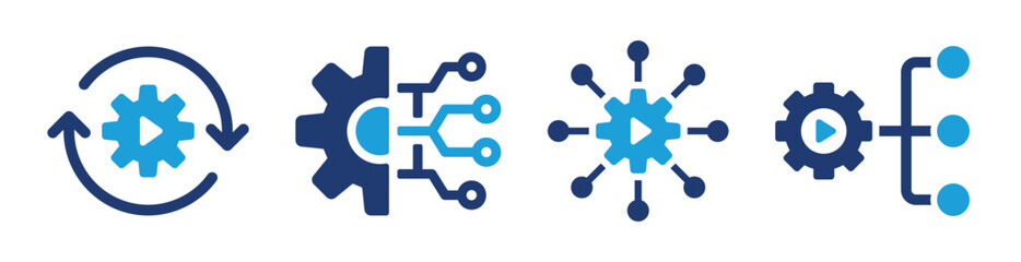 Automation icon set. Technology effective process symbol vector illustration. Development concept.