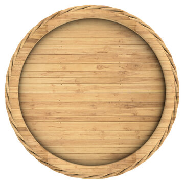 wooden barrel isolated on white background