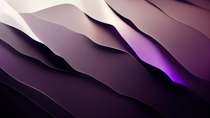 Obraz premium Purple and black satin texture. Smooth 3d render of cloth, silk fabric. High quality, elegant background with shiny textile. Romantic backdrop, feeling of passion. Modern trendy curves, 4k background.