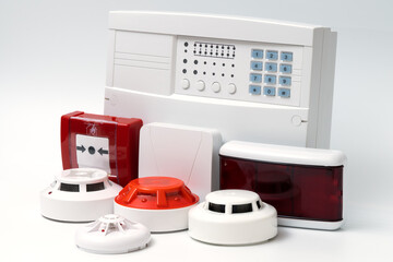 fire alarm security. Fire protection. Fire safety system construction.