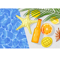 Vector isolated composition about summer beach vacation