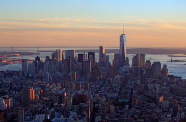 Fototapeta na wymiar Manhattan seen from Empire State Building, New York City, USA
