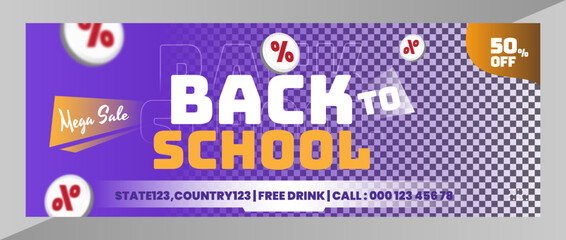 School Admission Banner with Fresh Ornaments