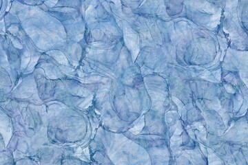 Obraz premium 大理石風イラスト背景）青 紙風テクスチャ アルコールインクアート 繊細 マーブル 上品