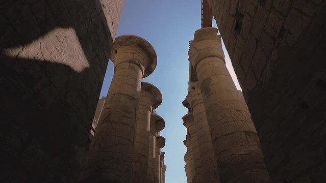 Huge Columns In The Karnak Temple, Egypt