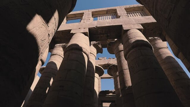 Huge Columns In The Karnak Temple, Egypt