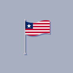 Fototapeta premium Illustration of Liberia flag Template