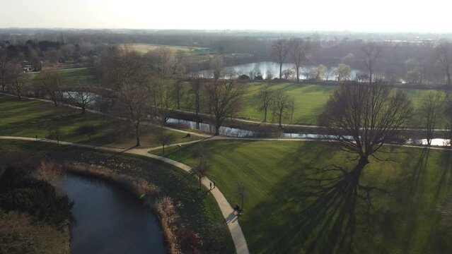 Linn stronghold castle Germany side slide drone video