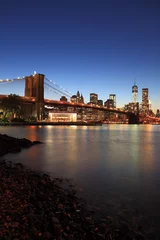 Fotobehang Brooklyn bridge and NYC skyline, New York City, USA © Massimo Pizzotti