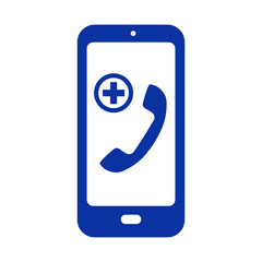 Healthcare online assistance icon. Flat vector illustration