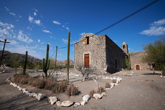 Old church Mission de Santa Rosalia de Mulege in Mulege, Baja California Sur, Mexico