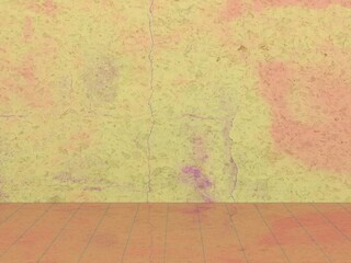 Fototapeta premium Yellow wall with floor