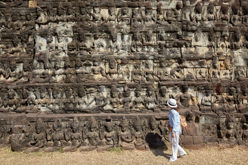 Terrace of the Leper King in Angkor Thom, Siem Reap, Cambodia