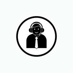 Customer Service Officer Icon, CSO - Vector, Sign and Symbol for Design, Presentation, Website or Apps Elements.   