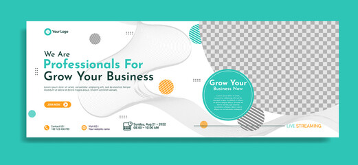 Business webinar horizontal banner template design. Very suitable for online class programs, marketing, etc.