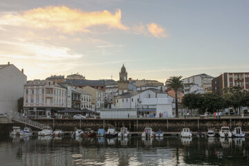 sunset lights over the town of Foz