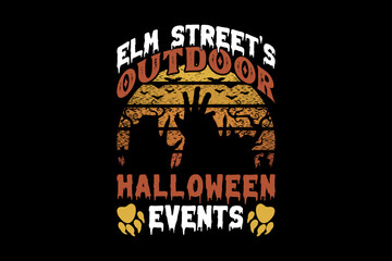 Elm streets outdoor Halloween events, Halloween t-shirt design