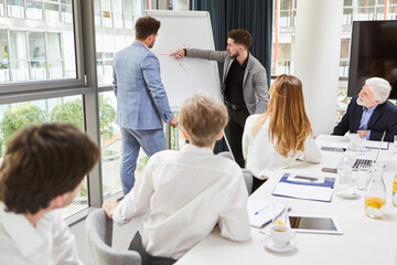 Business people giving a lecture or presentation