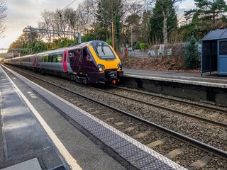 Fototapeta premium electrified railway line england uk