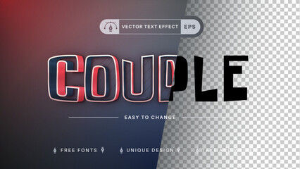 Blue Red - Editable Text Effect, Font Style