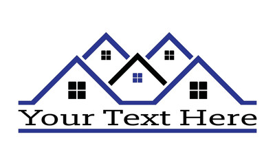 Buildings flat illustration, real estate icon showing residential area. Home and house design vector illustration.