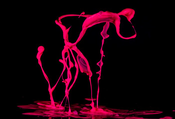 person with a cane abstract liquid art