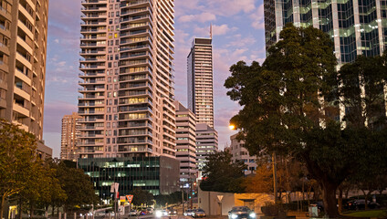 Fototapeta na wymiar Chatswood, Sydney at sunset