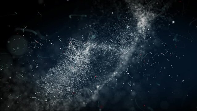 Underwater particles on a black background in a loop. Can be used as a background or overlay.