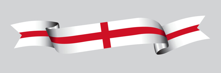 Obraz premium 3D Flag of England on a fabric ribbon.