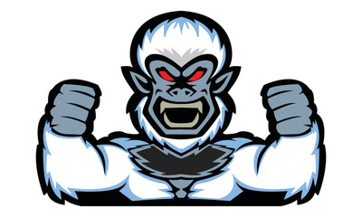 Vintage, comic book style roaring gorilla. Isolated on white background.