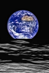 Planet Earth from the moon. Digital Enhancement. Elements by NASA