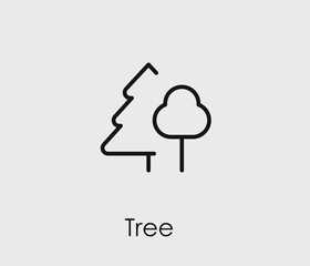 Trees vector icon. Editable stroke. Symbol in Line Art Style for Design, Presentation, Website or Mobile Apps Elements, Logo.  Tree symbol illustration. Pixel vector graphics - Vector