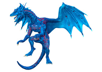 3D Rendering Fairy Tale Dragon on White