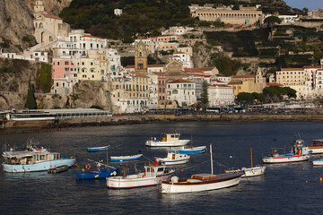 Fototapeta na wymiar Port of Amalfi, Salerno province, Italy