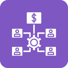 Obraz premium Organization Multicolor Round Corner Glyph Inverted Icon