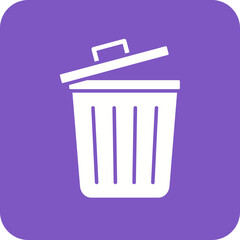 Dustbin Multicolor Round Corner Glyph Inverted Icon