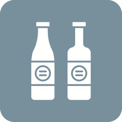 Wine Bottles Multicolor Round Corner Glyph Inverted Icon