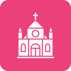 Church Multicolor Round Corner Glyph Inverted Icon