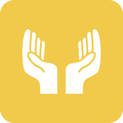 Hands Multicolor Round Corner Glyph Inverted Icon