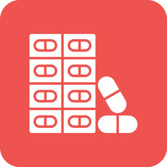 Capsules Multicolor Round Corner Glyph Inverted Icon