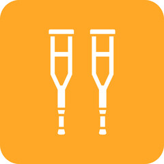 Crutches Multicolor Round Corner Glyph Inverted Icon