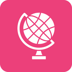 Globe Multicolor Round Corner Glyph Inverted Icon