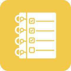 Fototapeta premium Agenda Multicolor Round Corner Glyph Inverted Icon