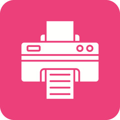 Printer Multicolor Round Corner Glyph Inverted Icon