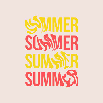 summer colourful vector retro lettering