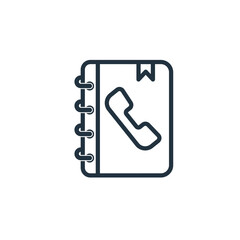 Phonebook icon isolated on a white background.  Phonebook symbol for web and mobile applications.